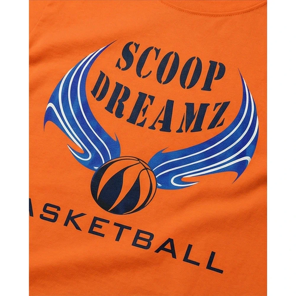 Scoop Dreamz Boys S Orange Basketball T-Shirt Invest In Yourself‎ Graphic